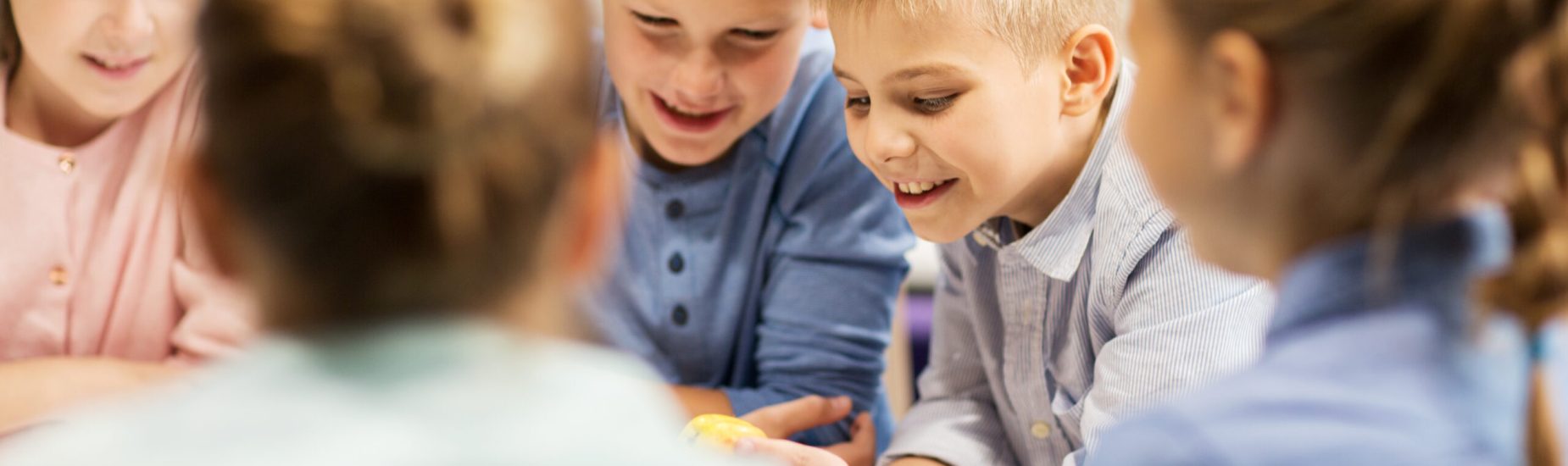 education, children and people concept - group of happy kids