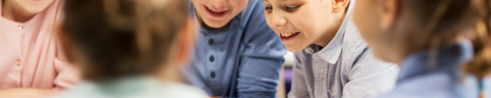 education, children and people concept - group of happy kids